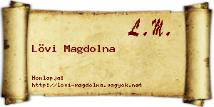 Lövi Magdolna névjegykártya